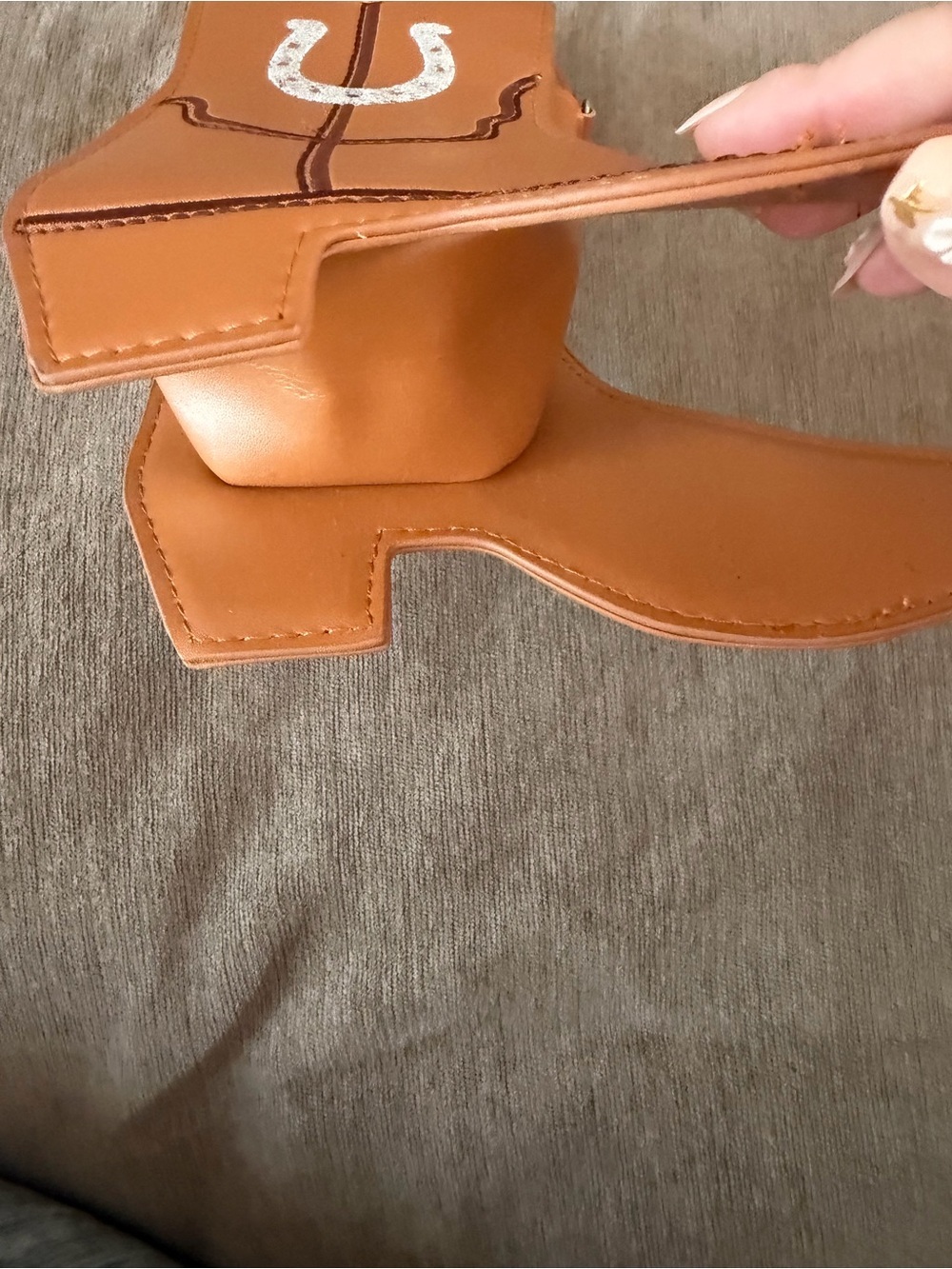 NWOT Happily Grey Cowboy Boot Bag - Picture 3 of 7